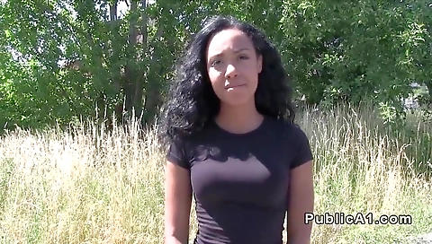 Ebony chick with tattooed cunt flashing pussy and ass