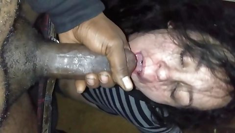 Big black cock gets deepthroat of a brunette babe 001