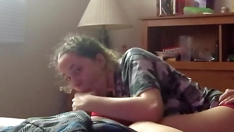 Busty blonde with a cute mouth gets a deepthroat facial