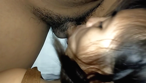 Asian teen with a hairy pussy and bush riding and deepthroat