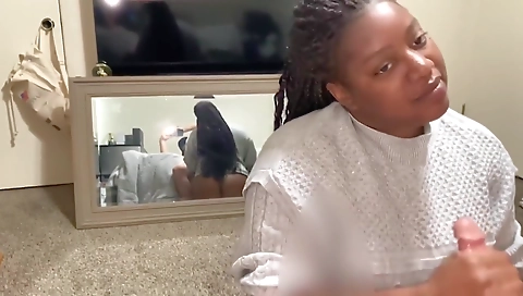 Ebony milf gets her g-string fucked by white guy 2