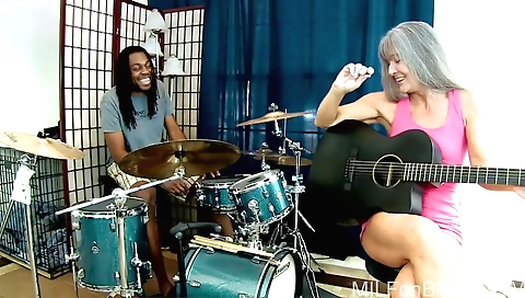 Mature woman is going to take part in a band camp for her man