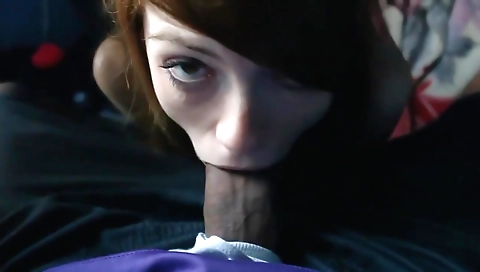 Big cock deepthroated and facial with a redheaded beauty