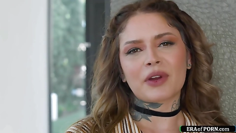 Brunette and brunette MILF is getting deepthroated