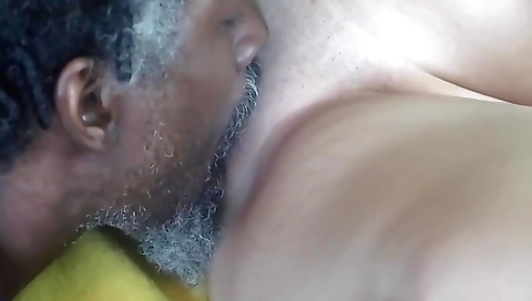 Milf in black dress and stockings suck and cunnilingus