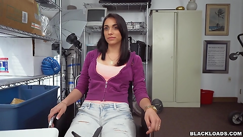 Big ass brunette gets deepthroated after a rough fuck