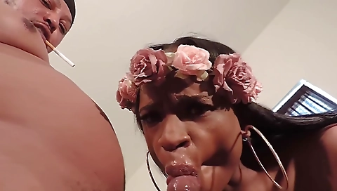 Ebony 18+ big cock amateur porn with deepthroat porn