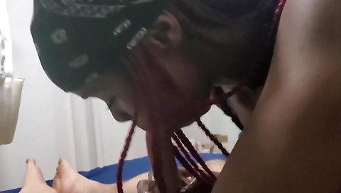 Ebony teen and a young white dude in a interracial porn