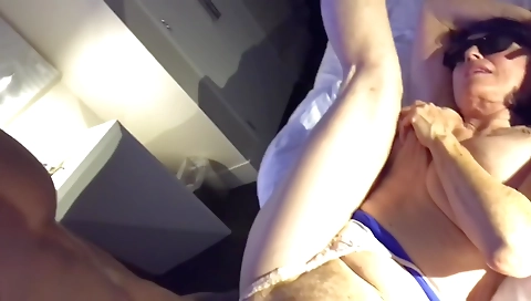 Mature granny with big boobs gets fucked by a stepbrother