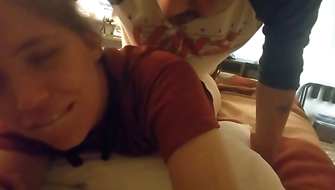 Interracial porn with amateur girl fucking his ass 3d